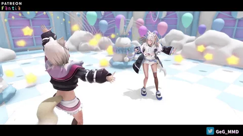 【MMD ホロライブEN 】 いーあるふぁんくらぶ【Fuwawa Mococo fuwamoco】Vtuber