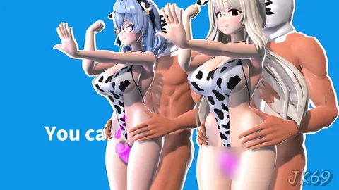 [R-18 MMD] Ako and Nonomi do the Minus8 Workout Exercise Dance セッッックササイズ