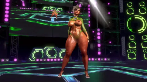 Voluptuous latin model having first performance on stage in front of pubic