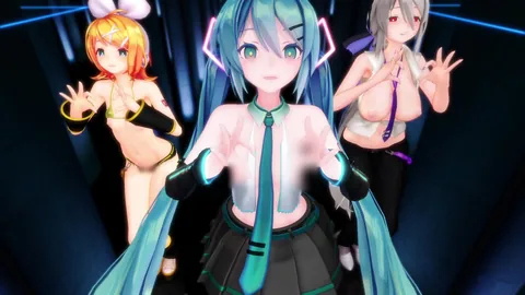 【MMD】ミクちゃん と リンちゃん と ハク姉さんで Queen Card【 1080P 】