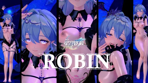 【星穹鉄道】サキュバス知更鳥がダンススタジオで「Devil」を踊りながら黒い衣装を脱ぎ捨てる