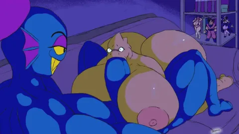[Biboioioi] Undyne always enjoys her movie nights with Alphys